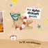 Illustration with ginger figure, text “sweetened with apple syrup” and “dilute 1+11”