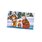 Shown is a gift card in christmas design. The card shows animals in winter clothing and in a winter landscape enjoying hot tea together.